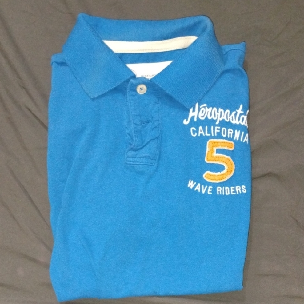 Aeropostale California Blue Polo with Gold Accent